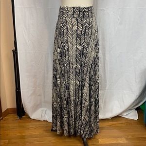 Long flowy stretch knit maxi skirt